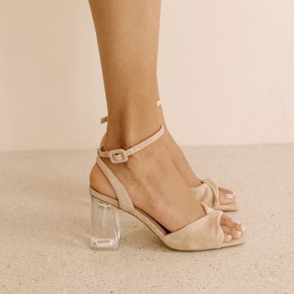 Nude sandals with perspex heel - Picture 2 of 6